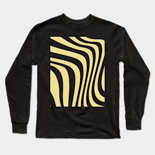 Wavy Lines Pattern, Retro Style Pattern Long Sleeve T-Shirt